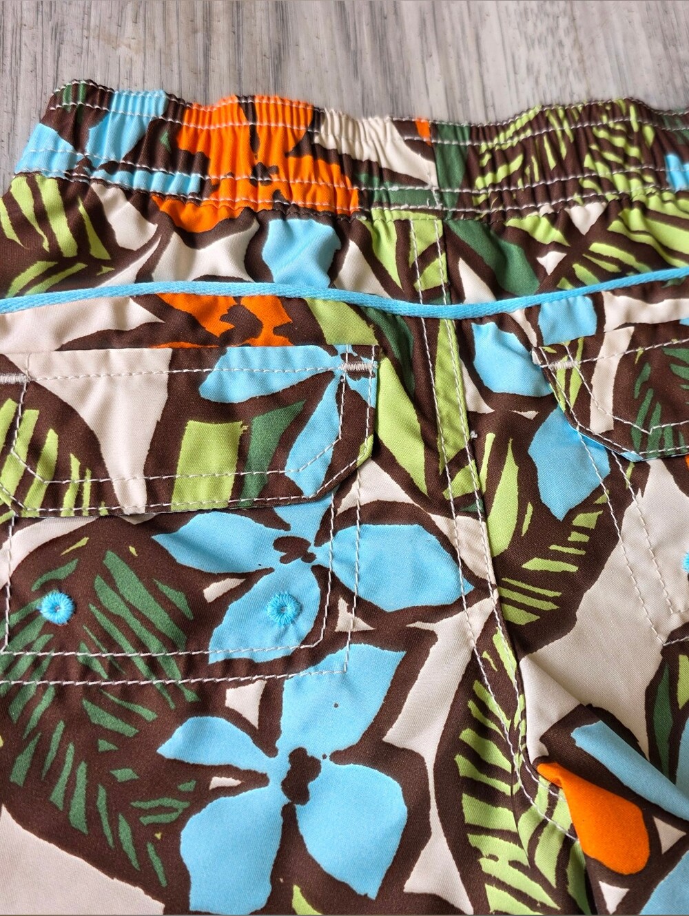 Baby Gap Swim Trunks Lot 2 Boys 6-12 Months Floral Sailboat Mesh Lined - Picture 5 of 6